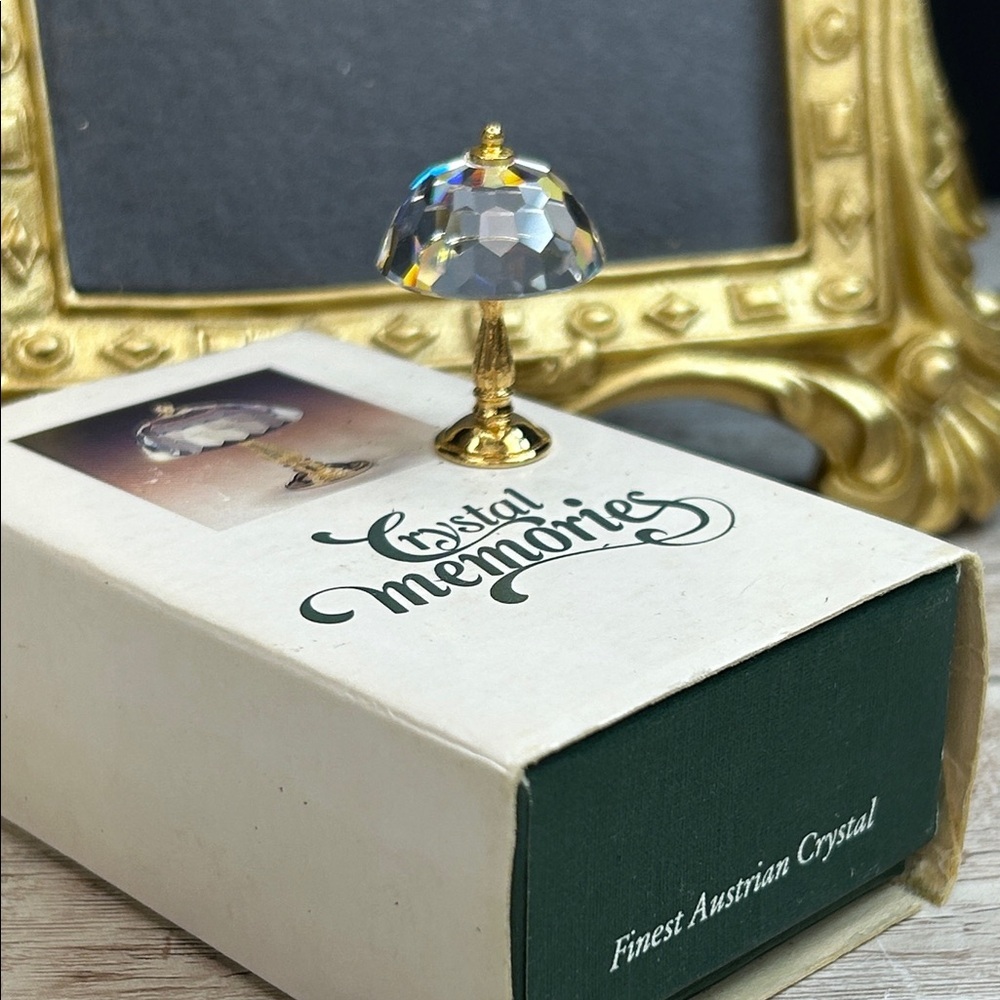 Crystal Memories Gold Miniature Lamp with Swarovski Crystal Shade